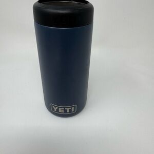 YETI Navy Matte Slim Can Colster